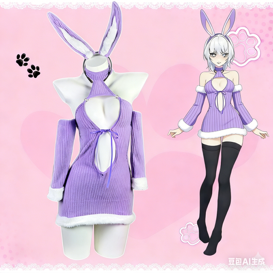Cosplay Heart-Lock Floppy Bunny Jumpsuit