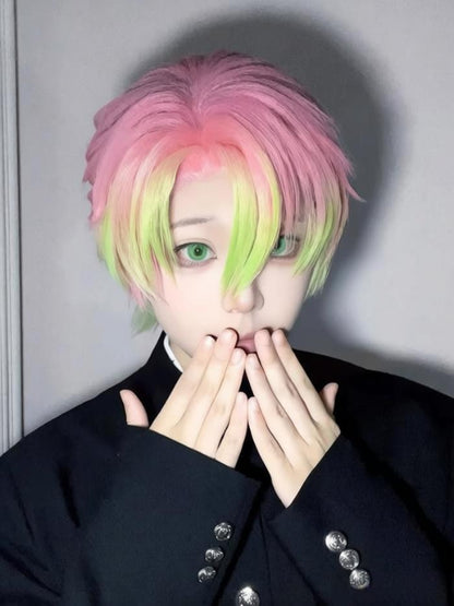 Demon Slayer Kanroji Mitsuri Long/Short Mix Hair 