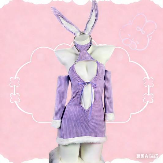 Cosplay Heart-Lock Floppy Bunny Jumpsuit