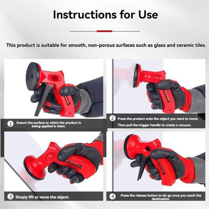 Pistol Grip Suction Cup Lifter Tool – 22lb Heavy Duty Vacuum Handle for Glass, Tile, Stone & Smooth Surfaces