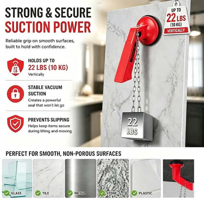 Pistol Grip Suction Cup Lifter Tool – 22lb Heavy Duty Vacuum Handle for Glass, Tile, Stone & Smooth Surfaces