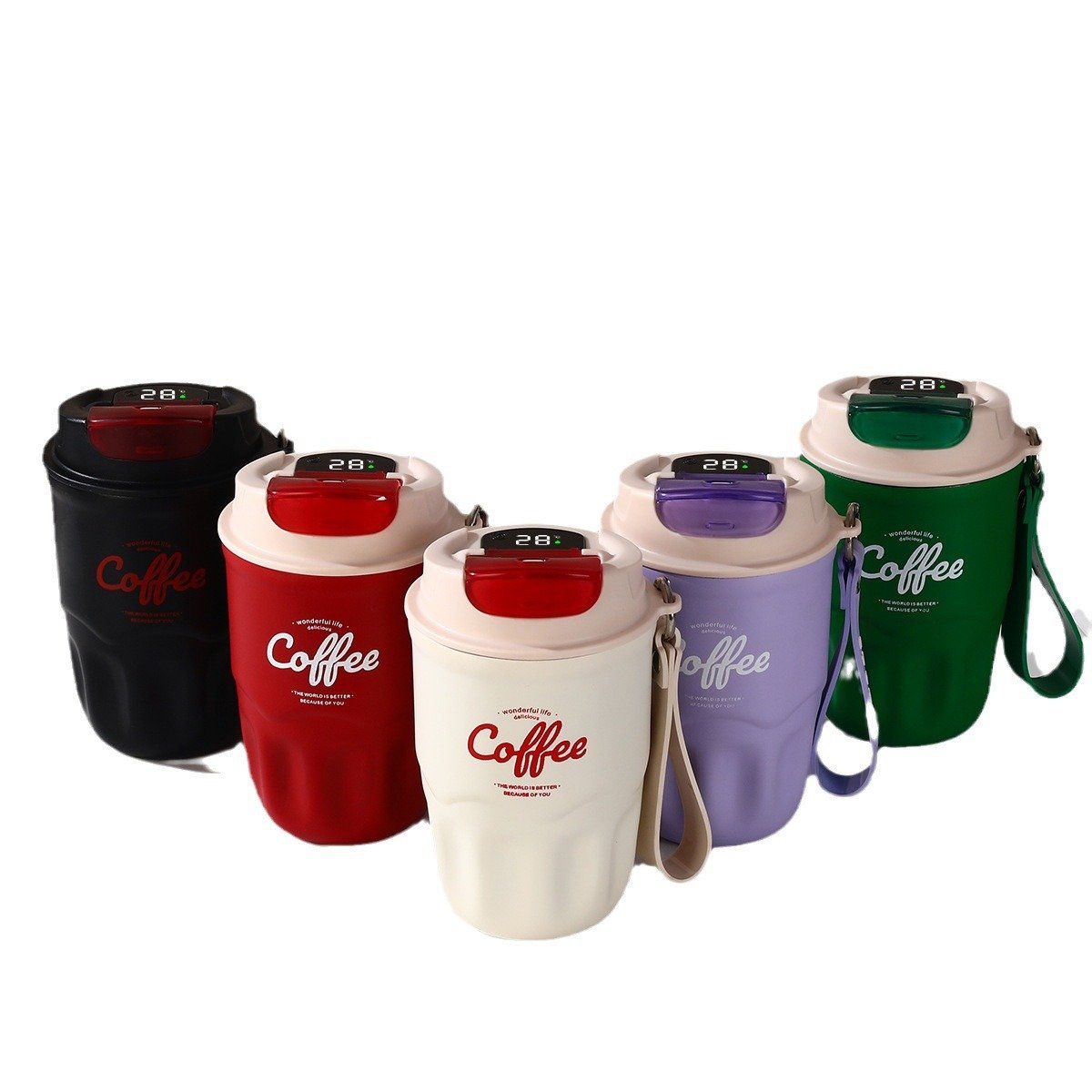 Insulated Stainless Steel Coffee Mug with Lid & Handle, Portable Vacuum Flask for Travel, Office & Outdoor Use