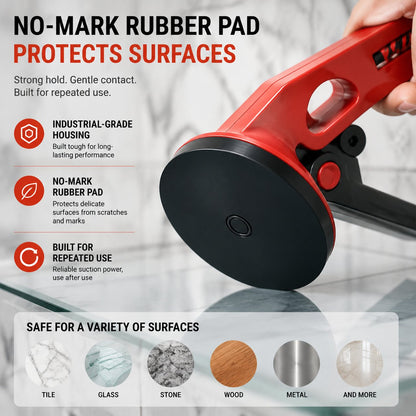 Pistol Grip Suction Cup Lifter Tool – 22lb Heavy Duty Vacuum Handle for Glass, Tile, Stone & Smooth Surfaces